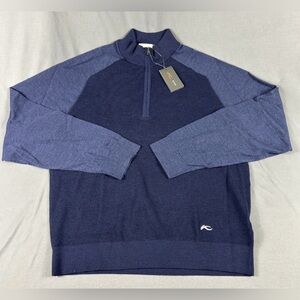 KJUS Golf Pullover Therma Yarn Half Zip 3XL Navy Blue Wool Polyester
